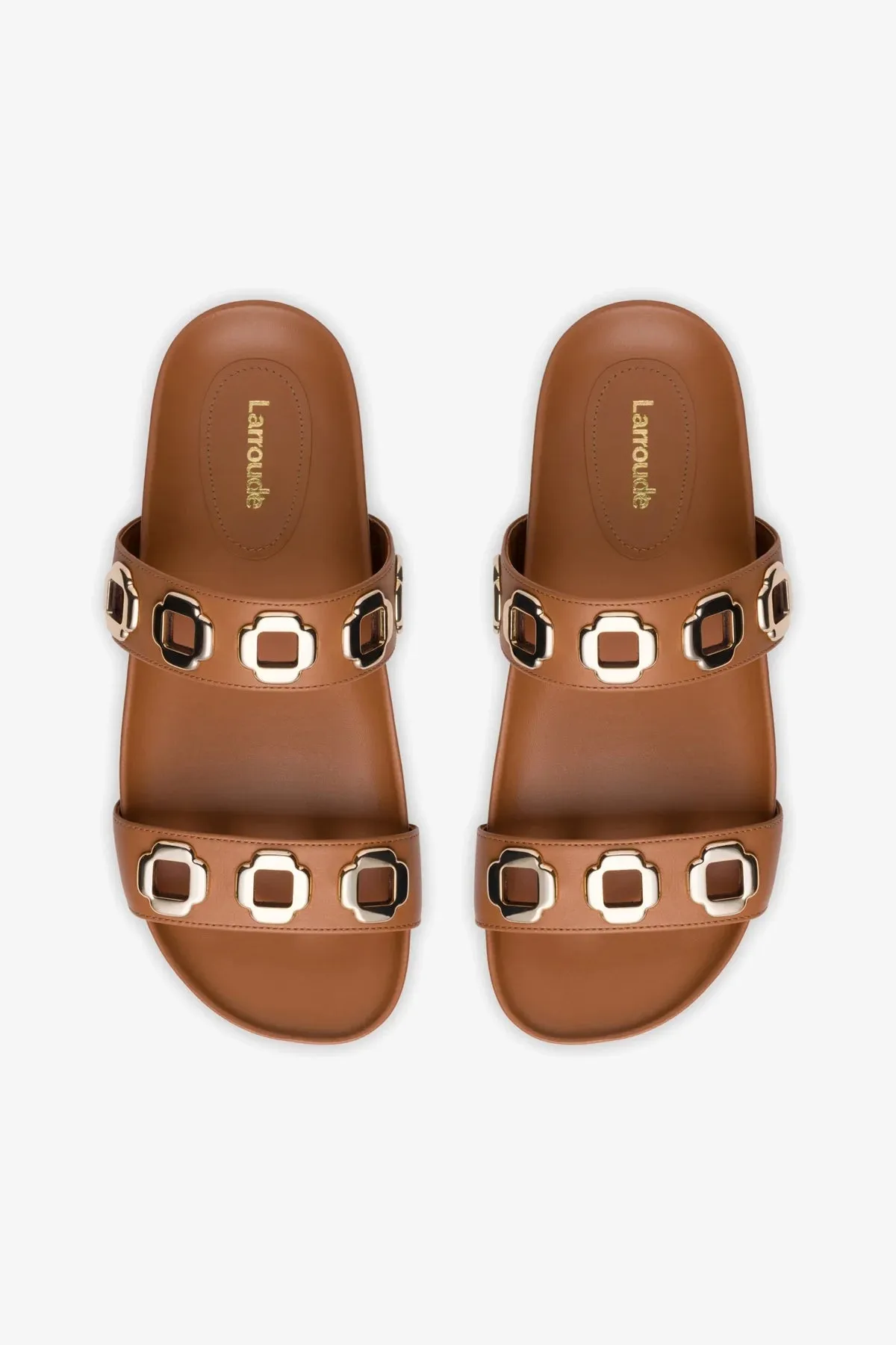 Milan Slide In Caramel Leather