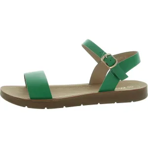 MONDAY Womens Faux Leather Ankle Strap Strappy Sandals