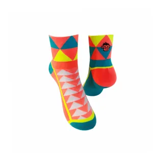 Monkey Sox Ultra Geo Sports Socks in Orange/Blue SS25