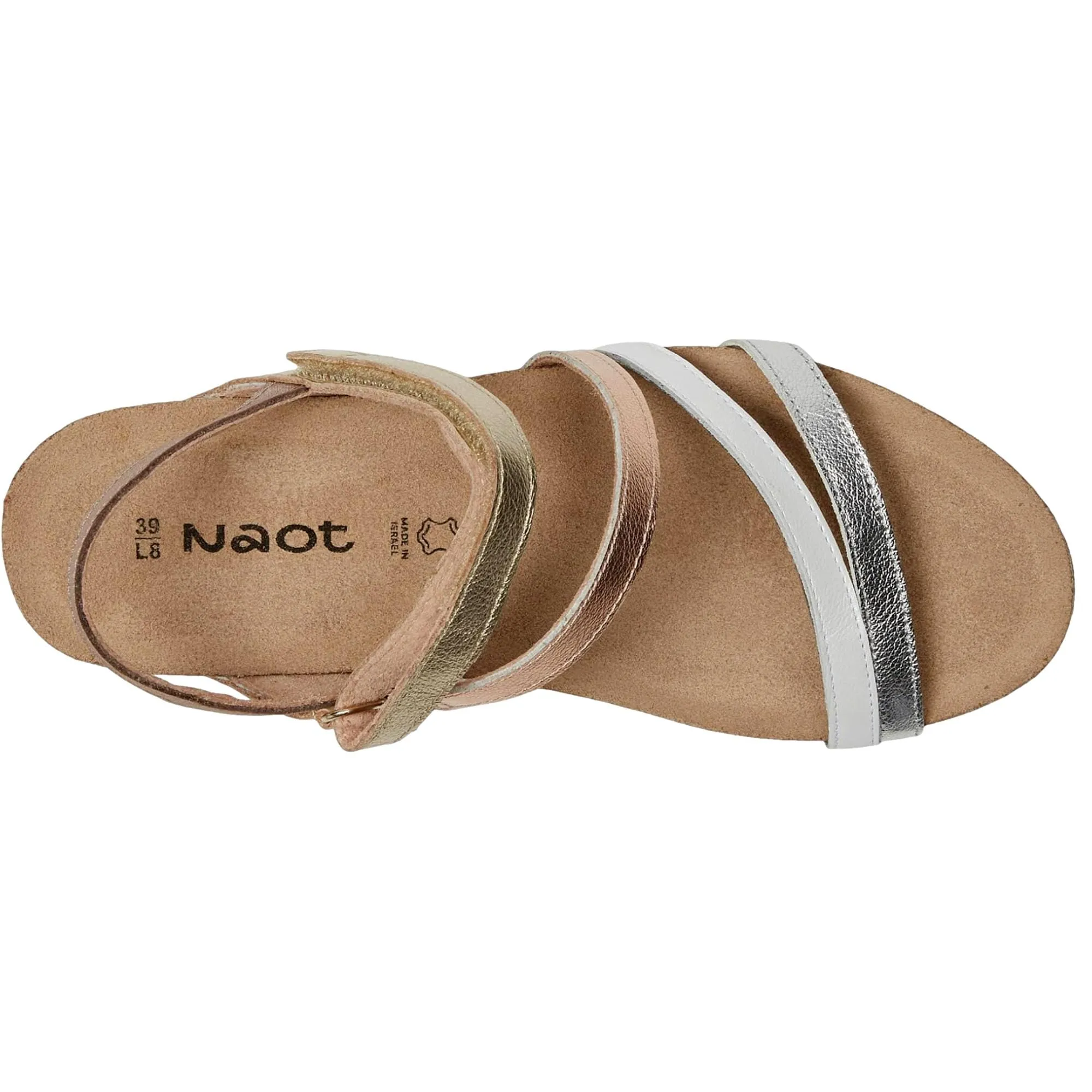 Naot 05047 Hero Soft Silver Leather / White / Gold Leather Combination  200330-41 Women's