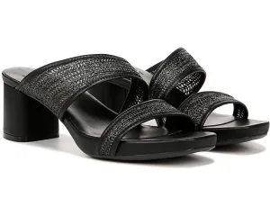 Naturalizer Inez 2 Sandals Women's Size US 7.5 Black Slides Block Heel ZPO1481 (Black,7.5)