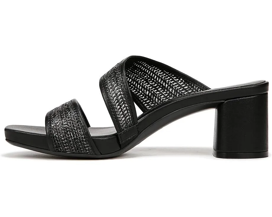 Naturalizer Inez 2 Sandals Women's Size US 7.5 Black Slides Block Heel ZPO1481 (Black,7.5)