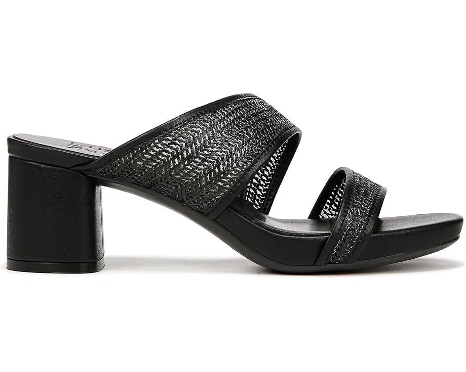 Naturalizer Inez 2 Sandals Women's Size US 7.5 Black Slides Block Heel ZPO1481 (Black,7.5)