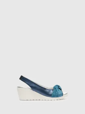 Navy Sling-Back Sandals