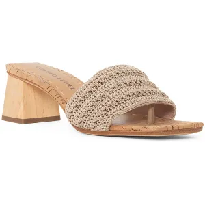 Nayla Womens Crochet Leather Mule Sandals