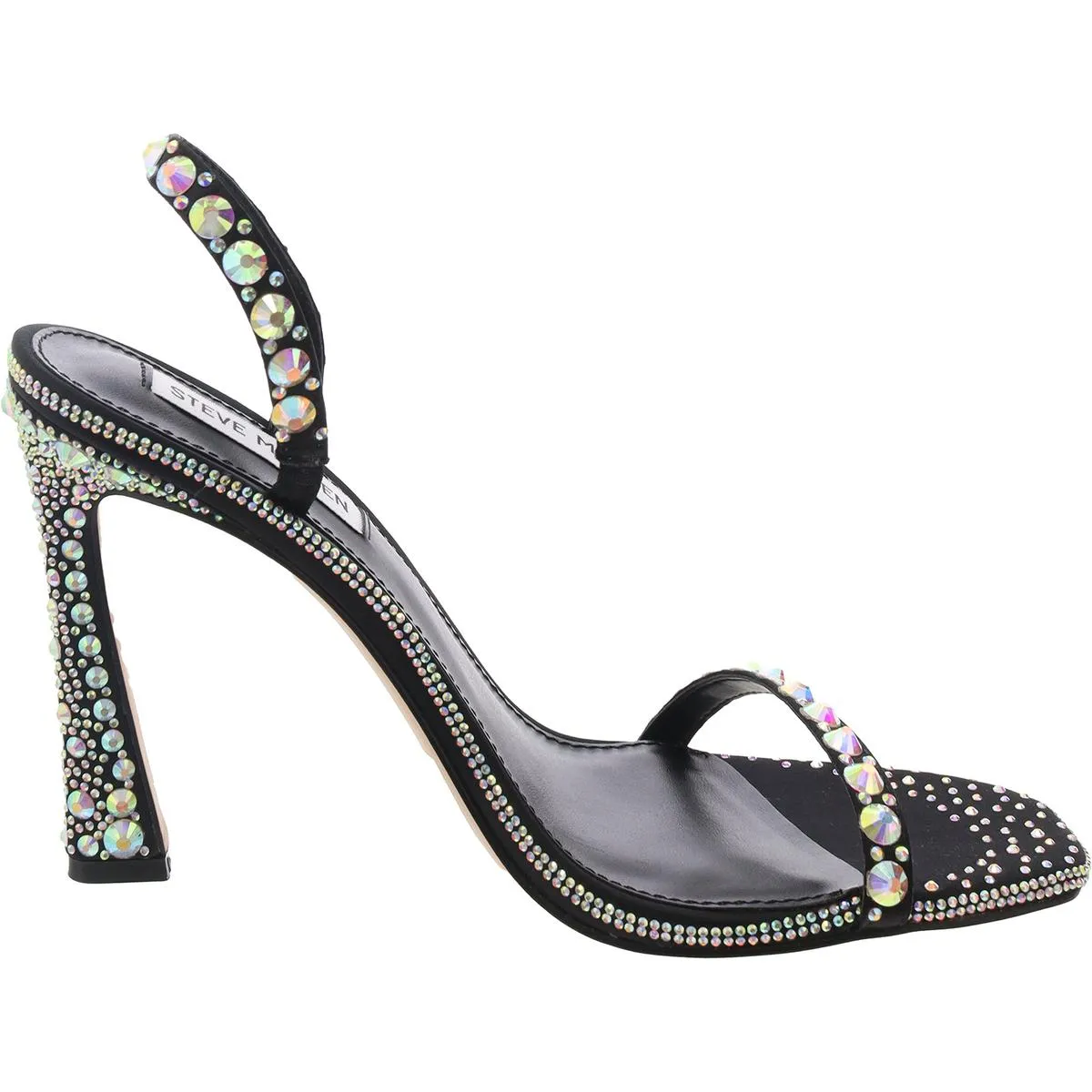 Neeka Womens Embellished Faux Leather Heels