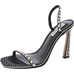 Neeka Womens Embellished Faux Leather Heels