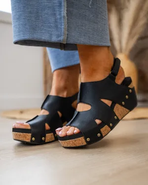 NEW! Corkys Cut It Out Wedge Sandals - Black