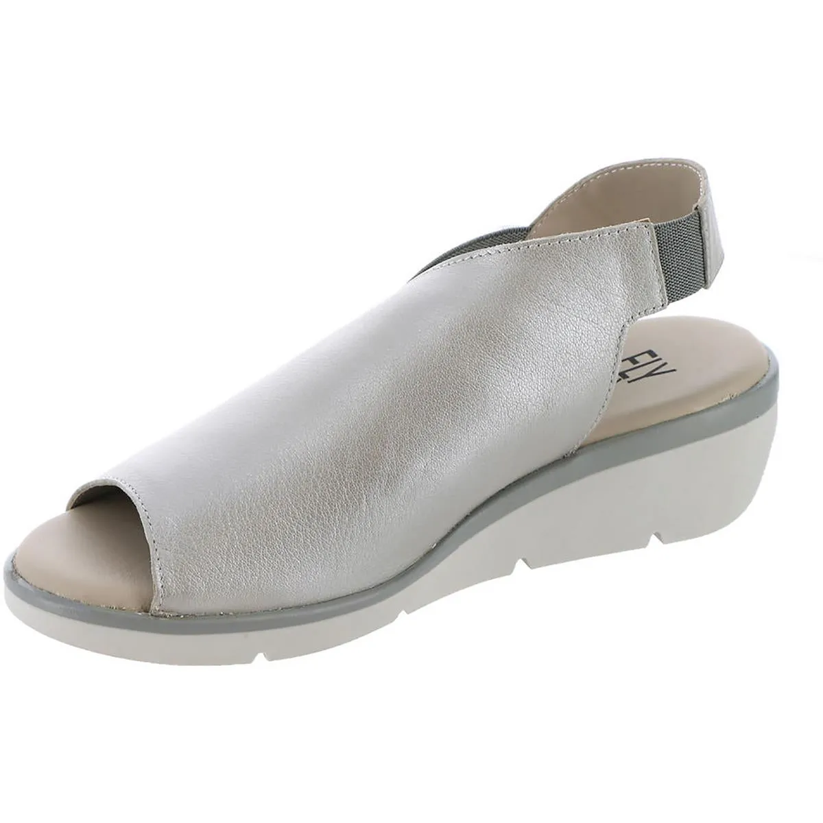 Nily Womens Leather Peep-Toe Slingback Sandals