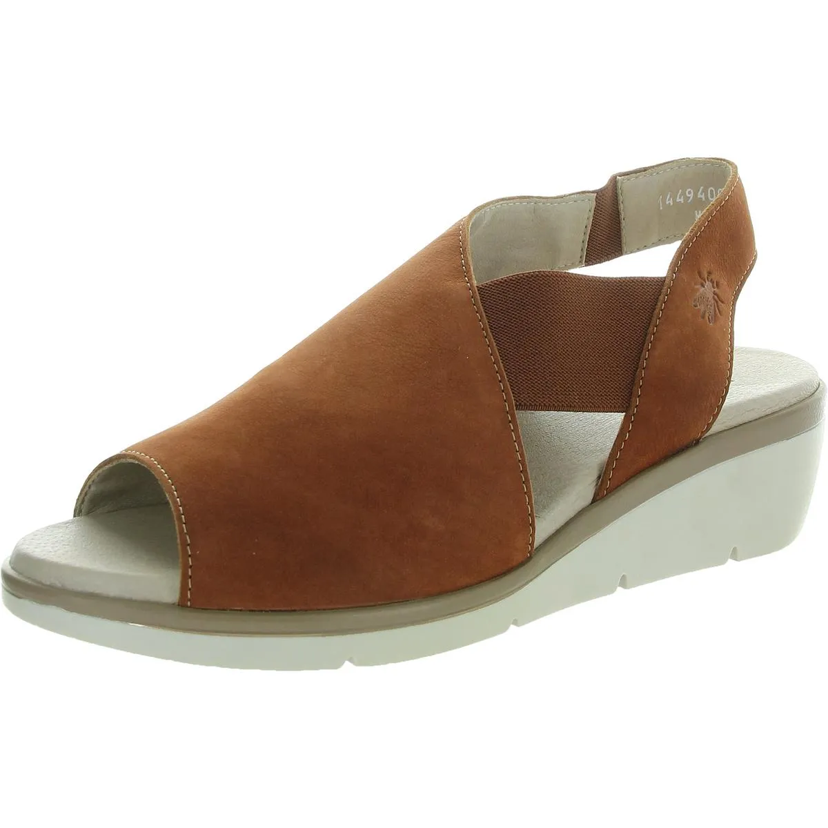 Nily Womens Leather Peep-Toe Slingback Sandals