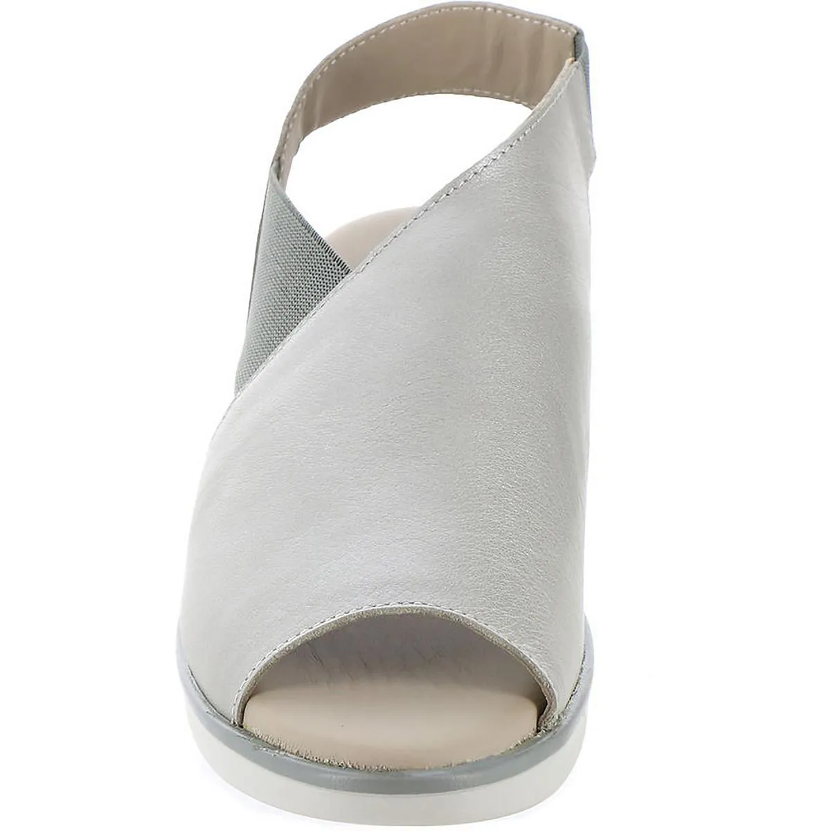 Nily Womens Leather Peep-Toe Slingback Sandals