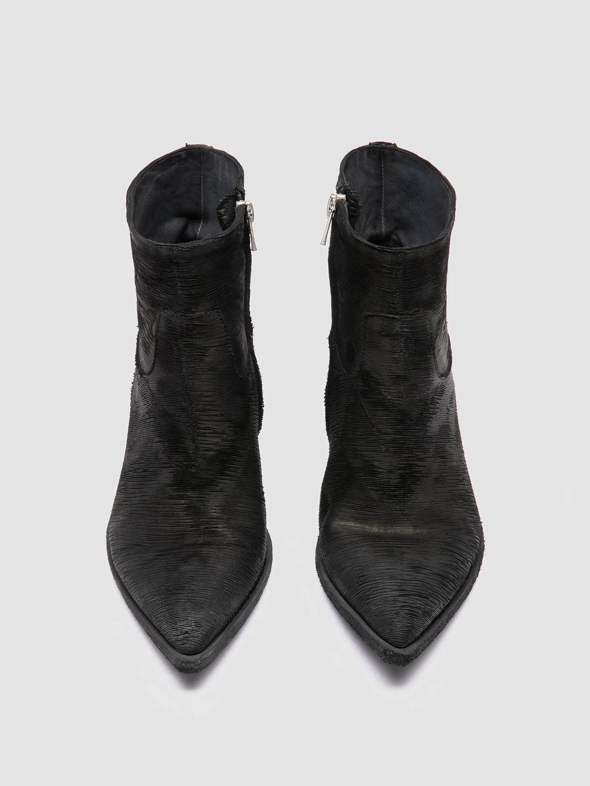 NOELIE DD 102 - Black Leather Zipped Boots
