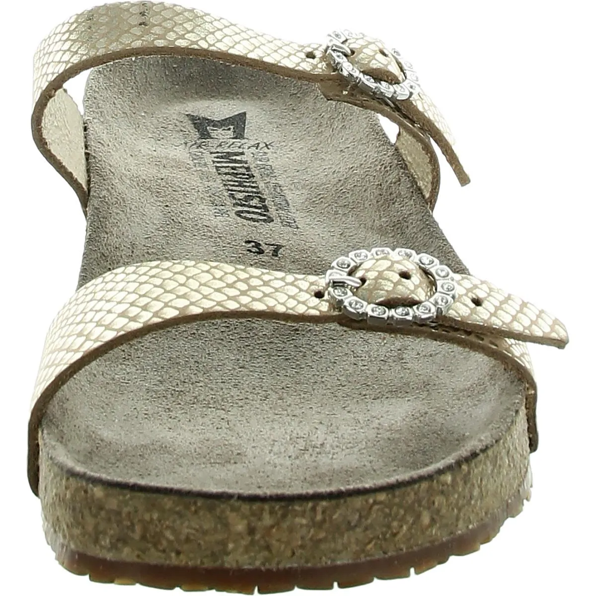 Norie Womens Leather Metallic Slide Sandals