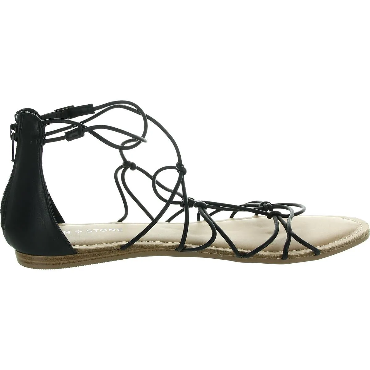 Okena Womens Strappy Faux Leather Ankle Strap