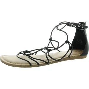 Okena Womens Strappy Faux Leather Ankle Strap