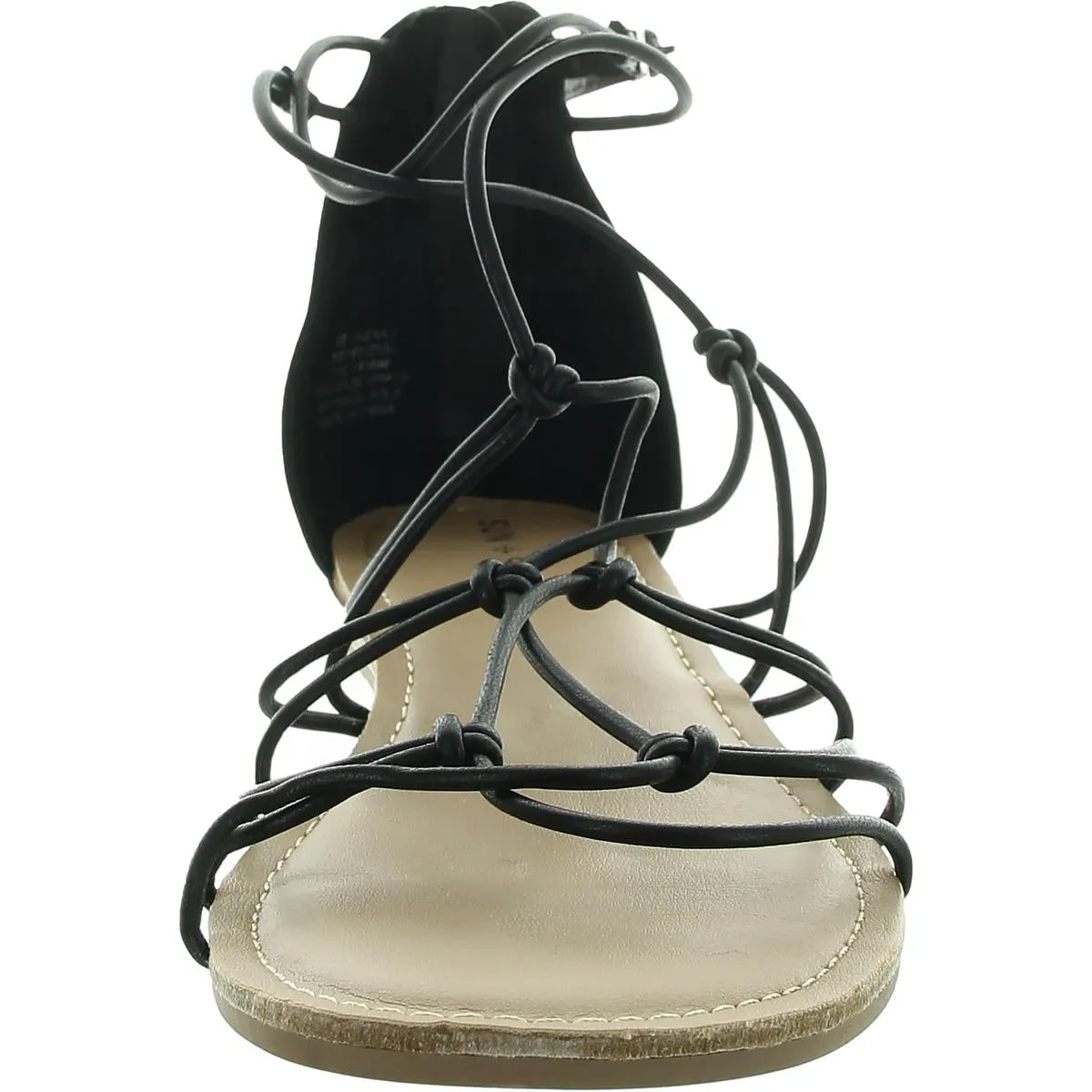 Okena Womens Strappy Faux Leather Ankle Strap