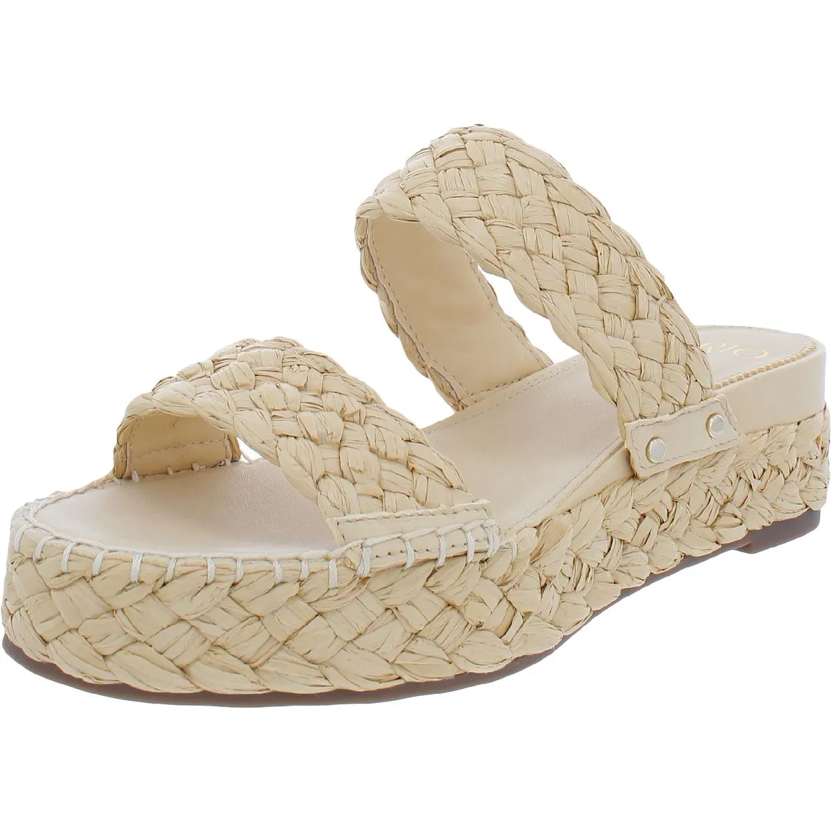 Opal Womens Braided Slide Wedge Sandals