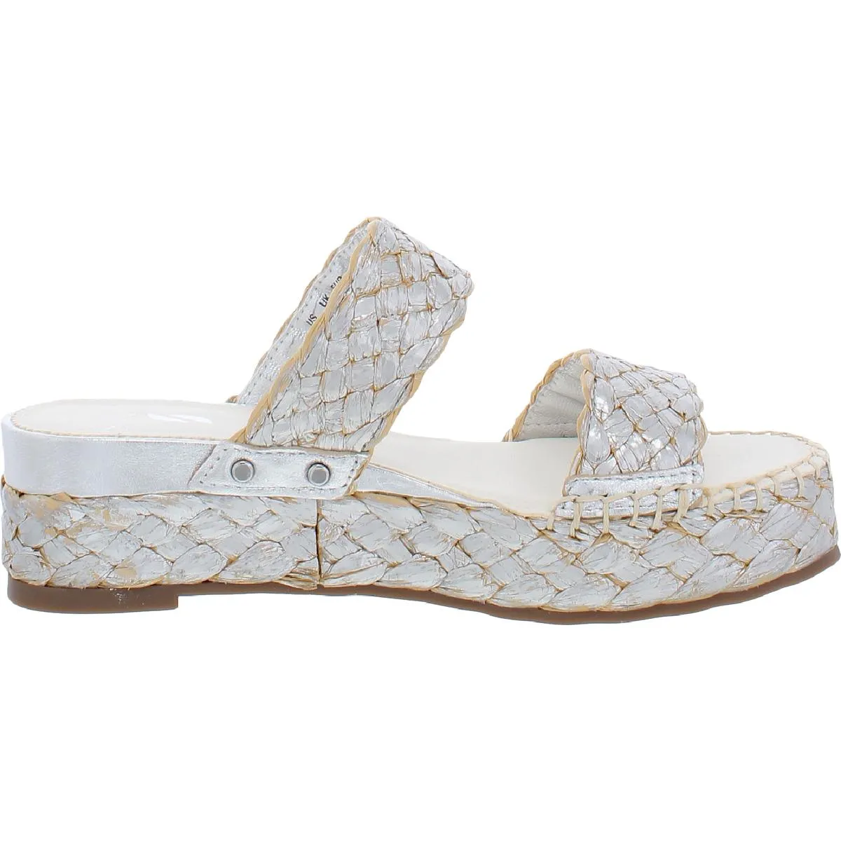 Opal Womens Braided Slide Wedge Sandals