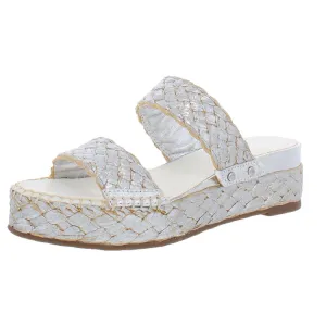 Opal Womens Braided Slide Wedge Sandals