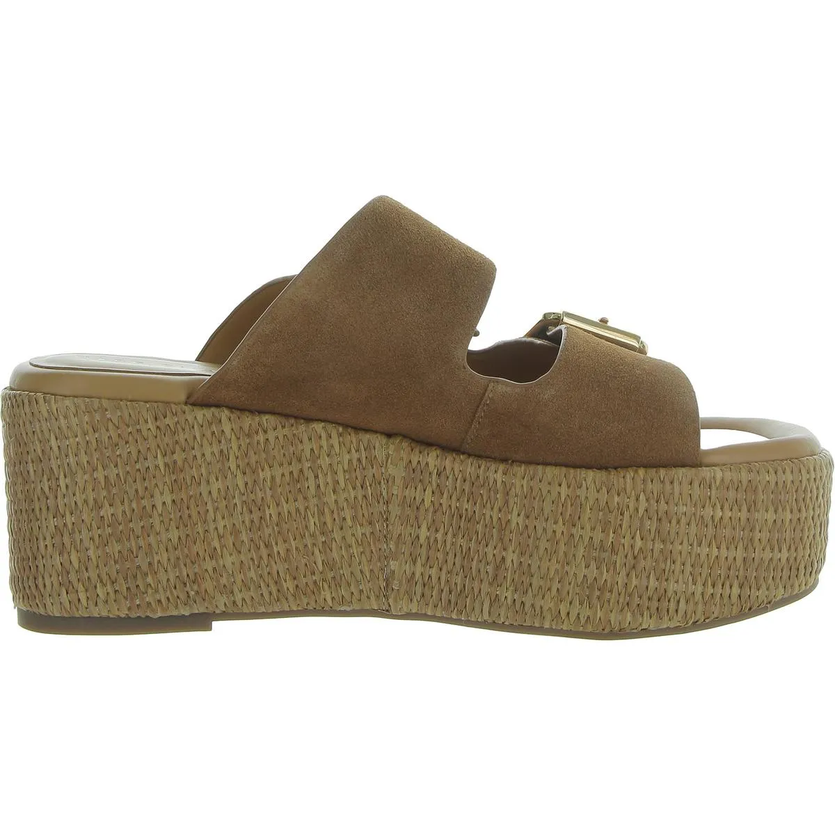 Palery Womens Buckle Suede Slide Sandals