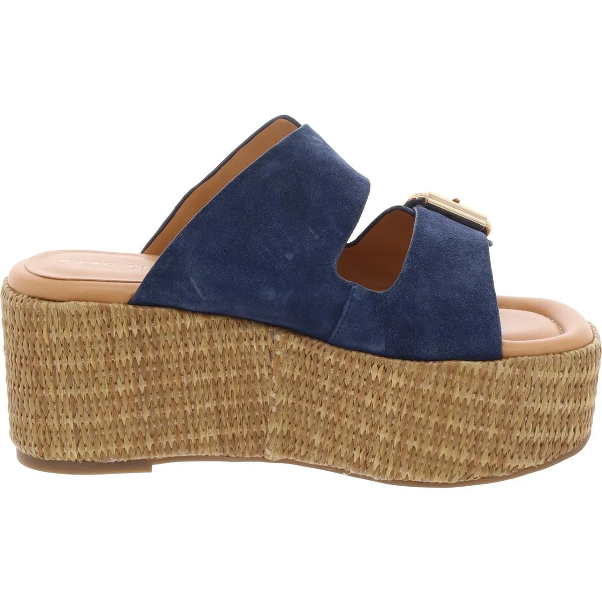 Palery Womens Buckle Suede Slide Sandals
