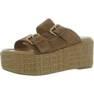 Palery Womens Buckle Suede Slide Sandals