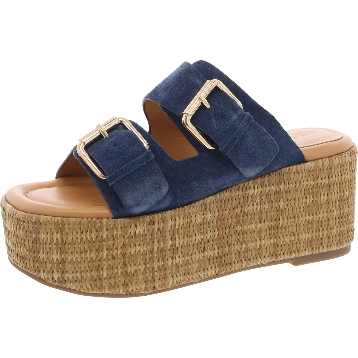 Palery Womens Buckle Suede Slide Sandals