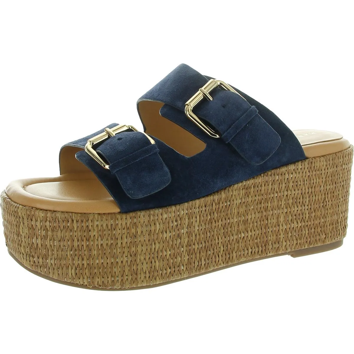 Palery Womens Buckle Suede Slide Sandals