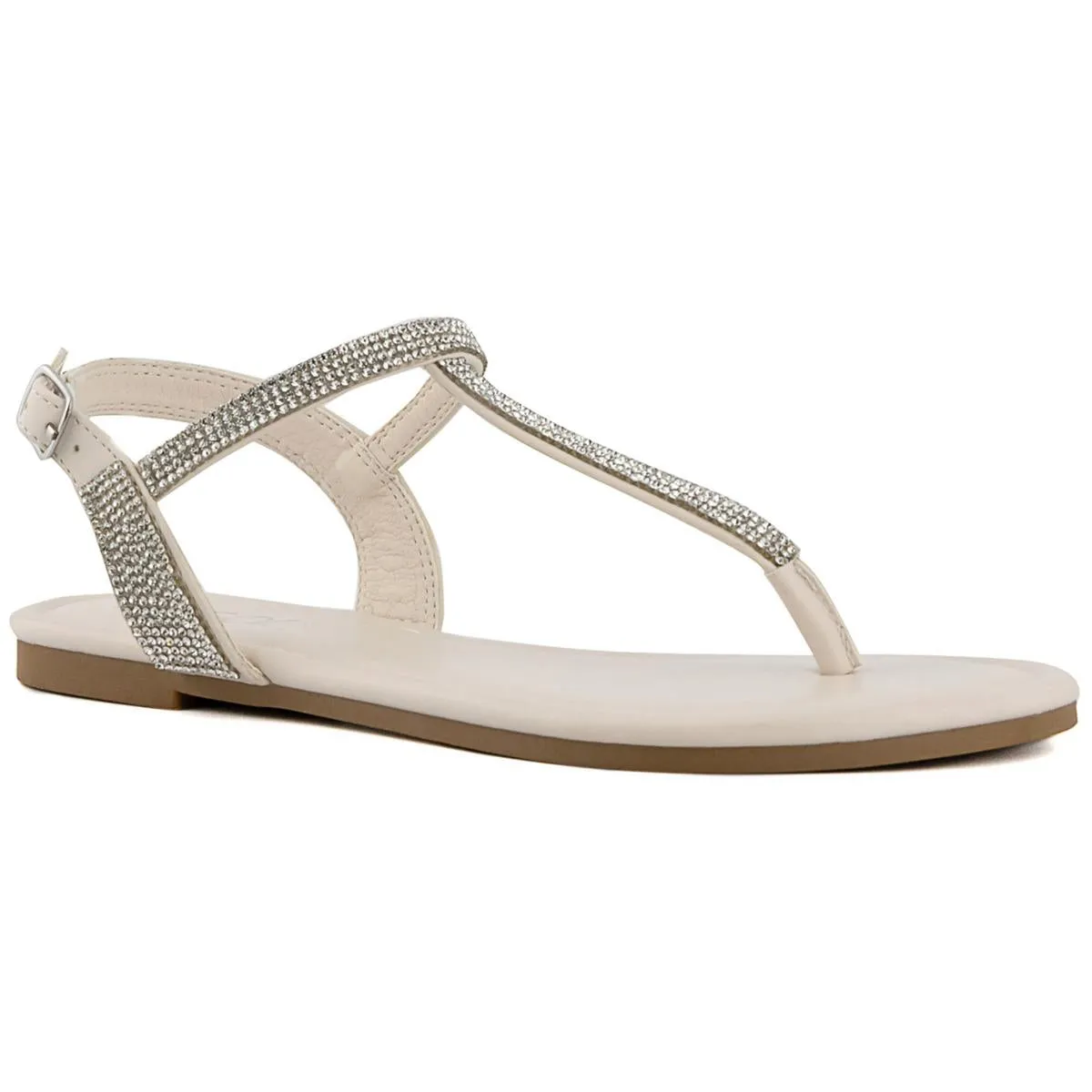 PEDRA Womens Ankle strap Thong Flatform Sandals