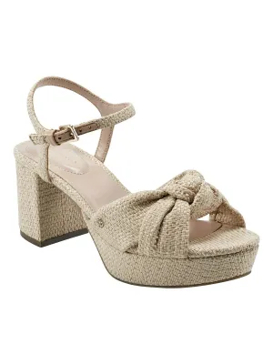 Prezley Womens Knot-Front Ankle Strap Platform Sandals