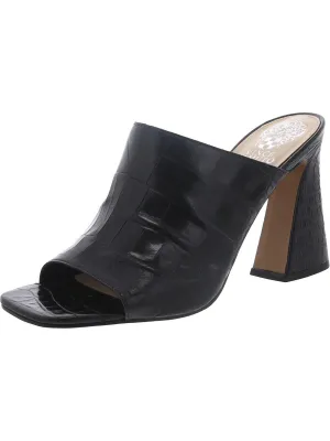 Reckenda Womens Leather Square Toe Block Heel