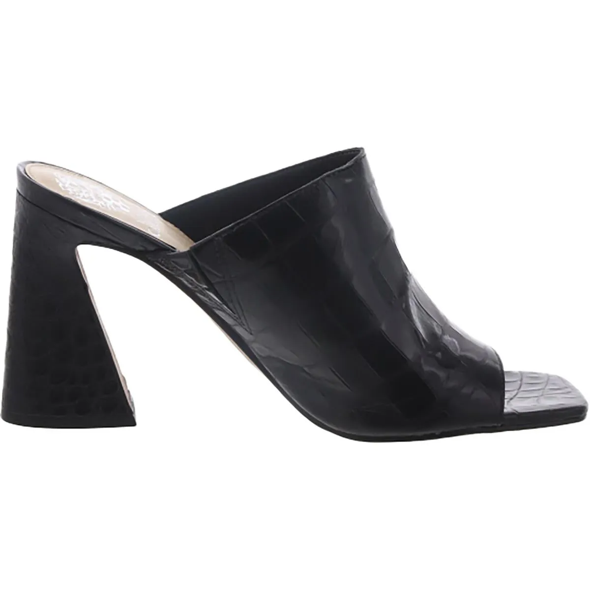 Reckenda Womens Leather Square Toe Block Heel