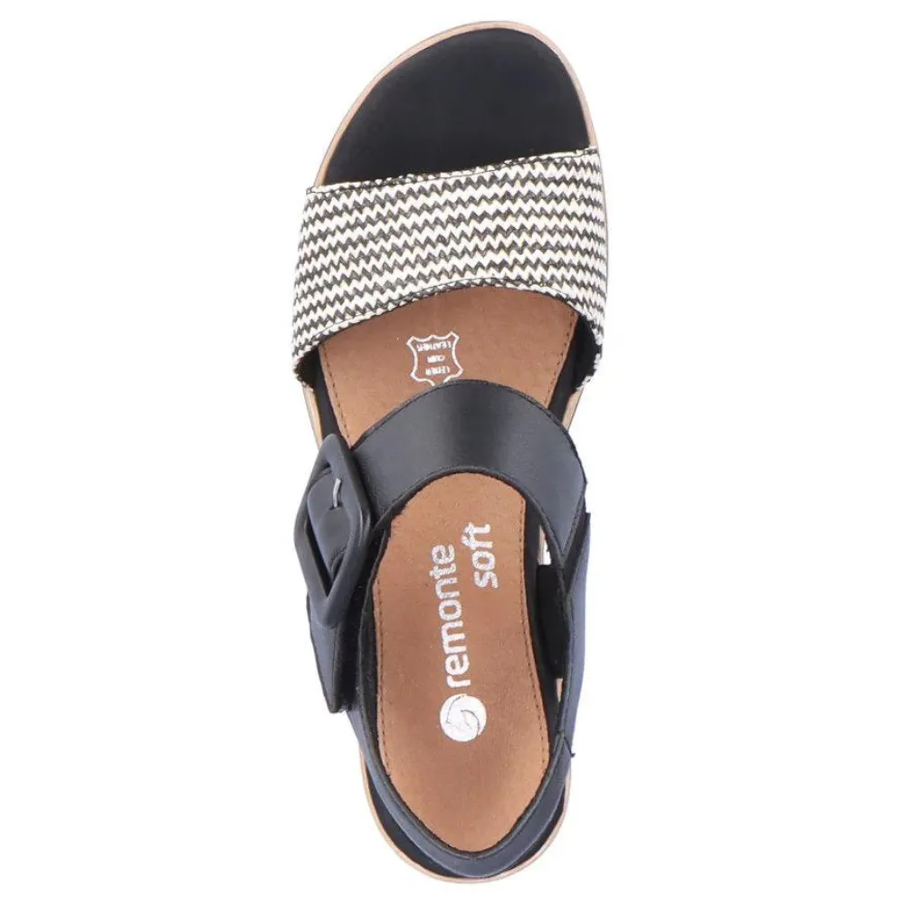 Remonte Jerilyn 53 Black Leather Sandal (Women's)