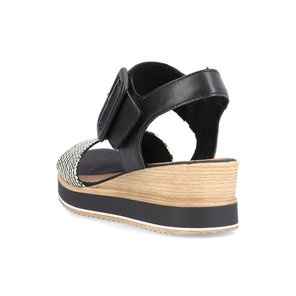 Remonte Jerilyn 53 Black Leather Sandal (Women's)