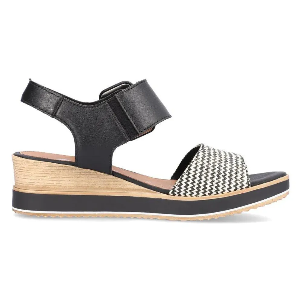 Remonte Jerilyn 53 Black Leather Sandal (Women's)