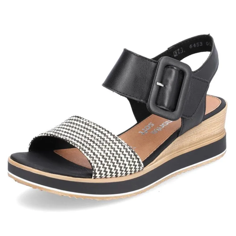 Remonte Jerilyn 53 Black Leather Sandal (Women's)