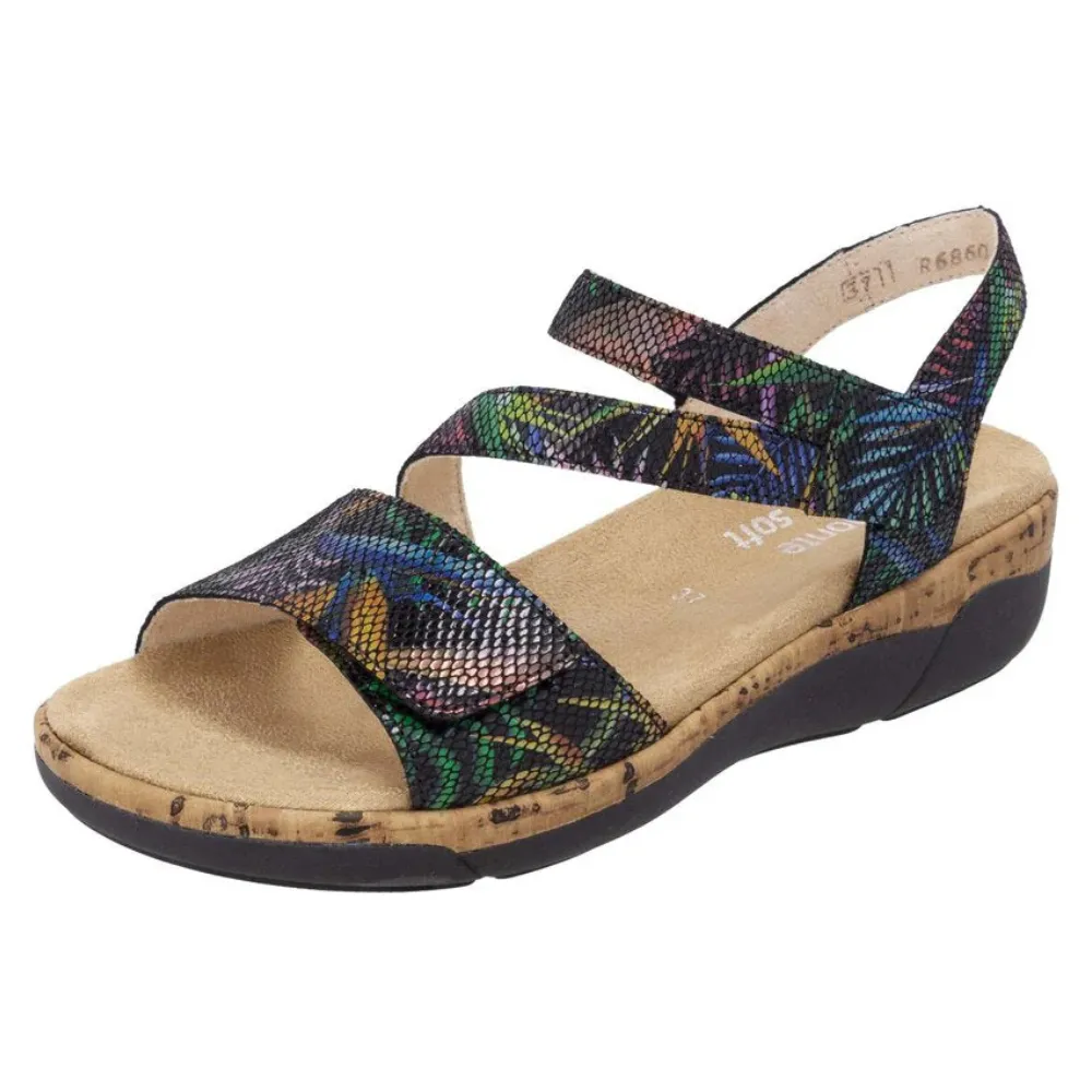 Remonte Jocelyn 60 Black Multi Leather Sandal (Women's)