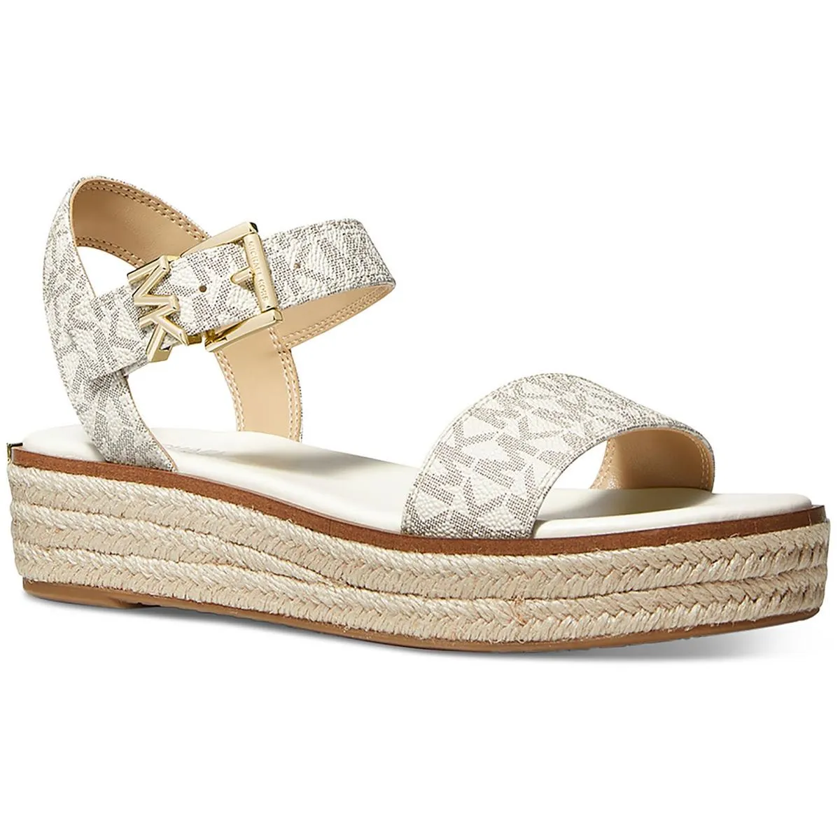 Richie Womens Faux Leather Ankle Strap Wedge Sandals