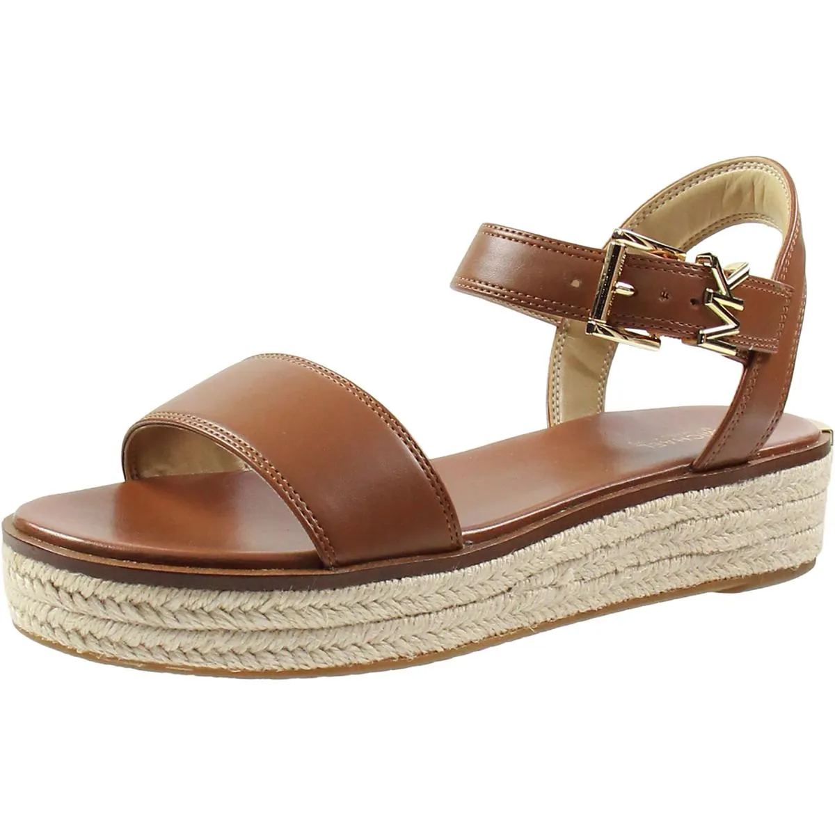 Richie Womens Faux Leather Ankle Strap Wedge Sandals