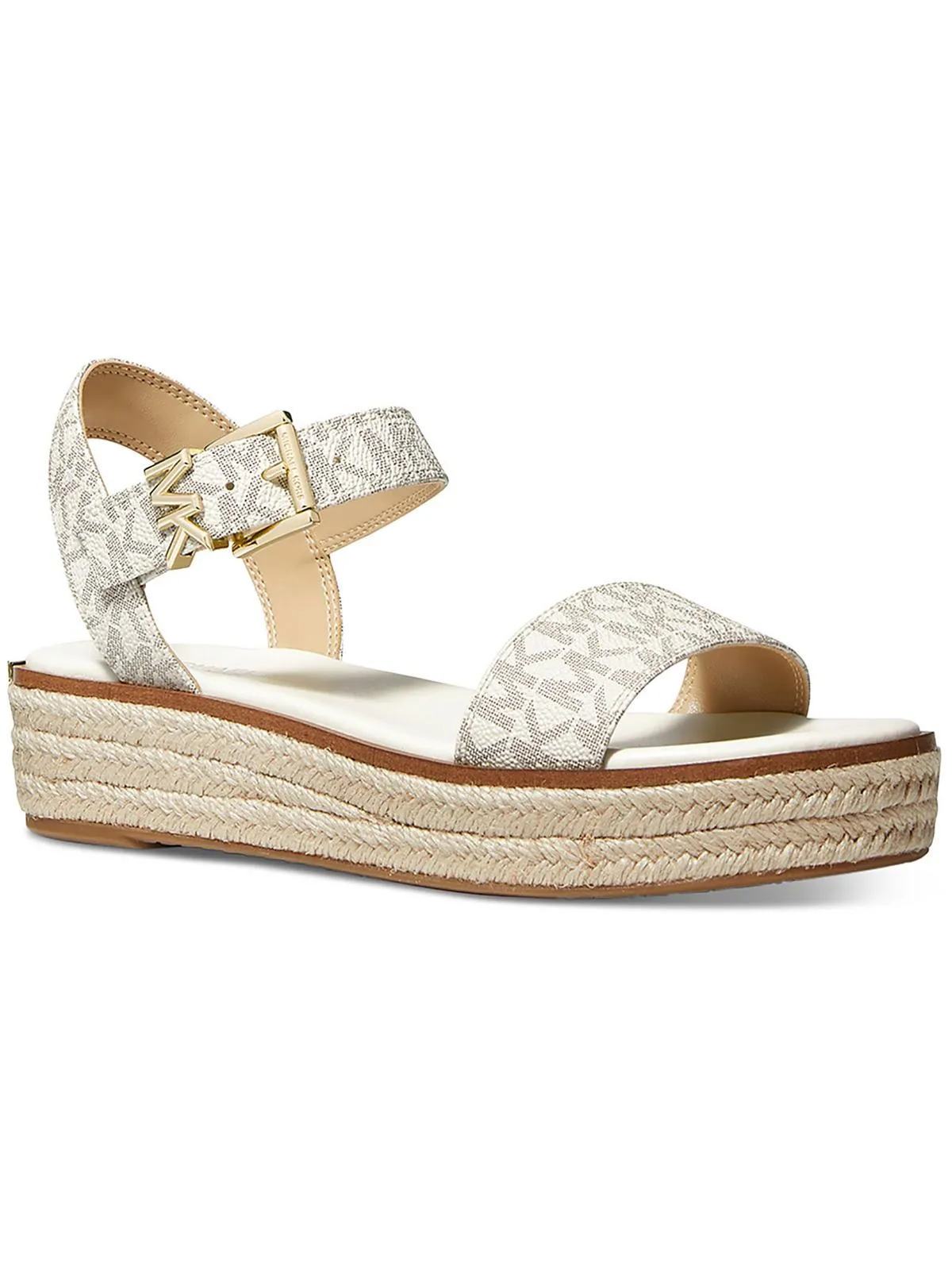 Richie Womens Faux Leather Ankle Strap Wedge Sandals