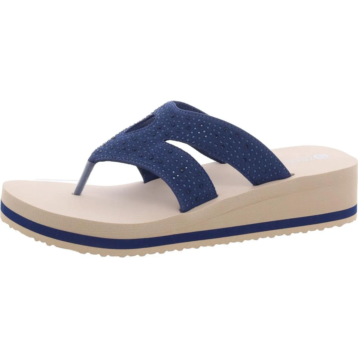 Rio Womens Slip On Flip-Flop Wedge Sandals