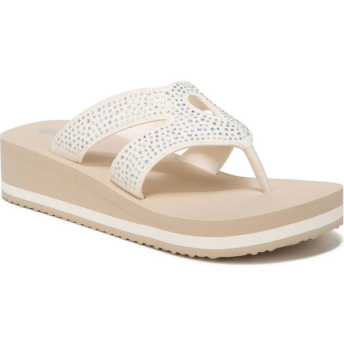 Rio Womens Slip On Flip-Flop Wedge Sandals