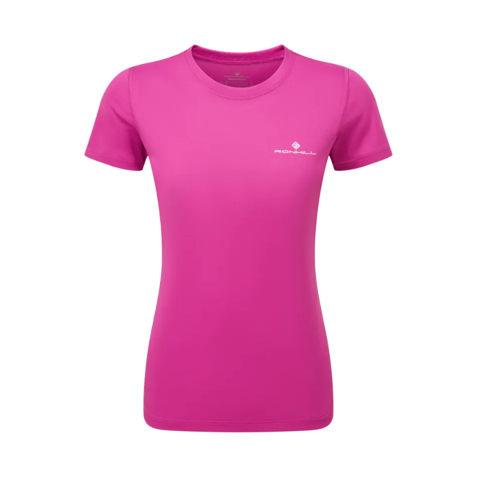 Ronhill Women's Core Short Sleeved Tee in Razzmataz/Bright White SS25