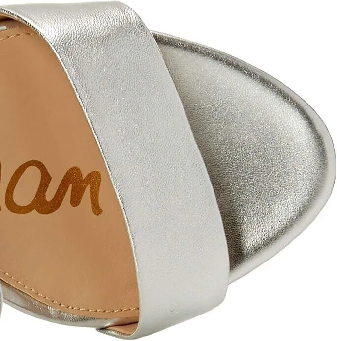Sam Edelman Yaro E8511L6901 Sandal Women US 10 Silver Leather Ankle Strap KHD865