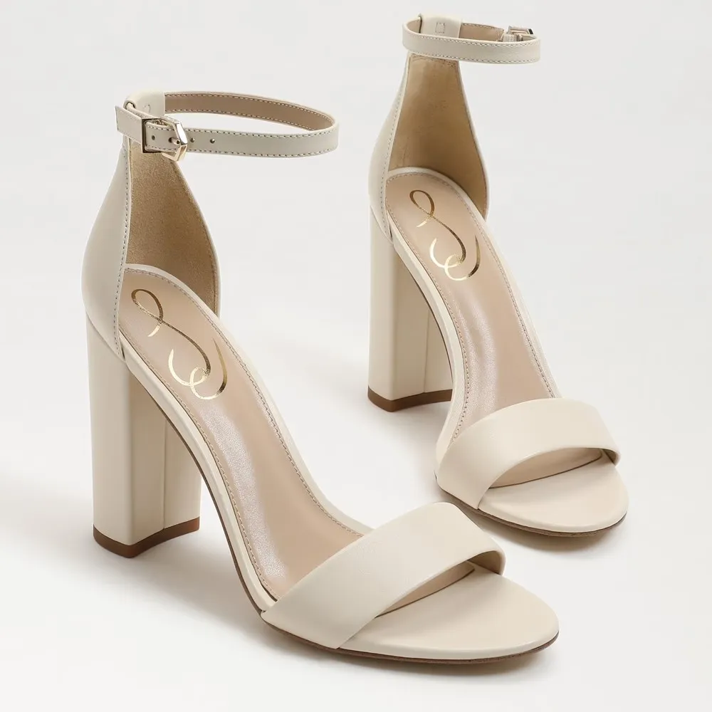Sam Edelman Yaro EC0236281 Sandal Women's US 10 Ivory Leather Ankle Strap KHD864
