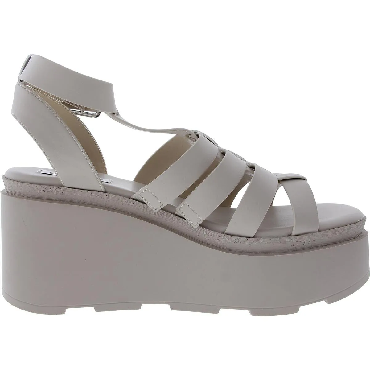 Same Womens Woven Faux Leather Platform Sandals