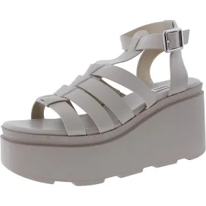 Same Womens Woven Faux Leather Platform Sandals