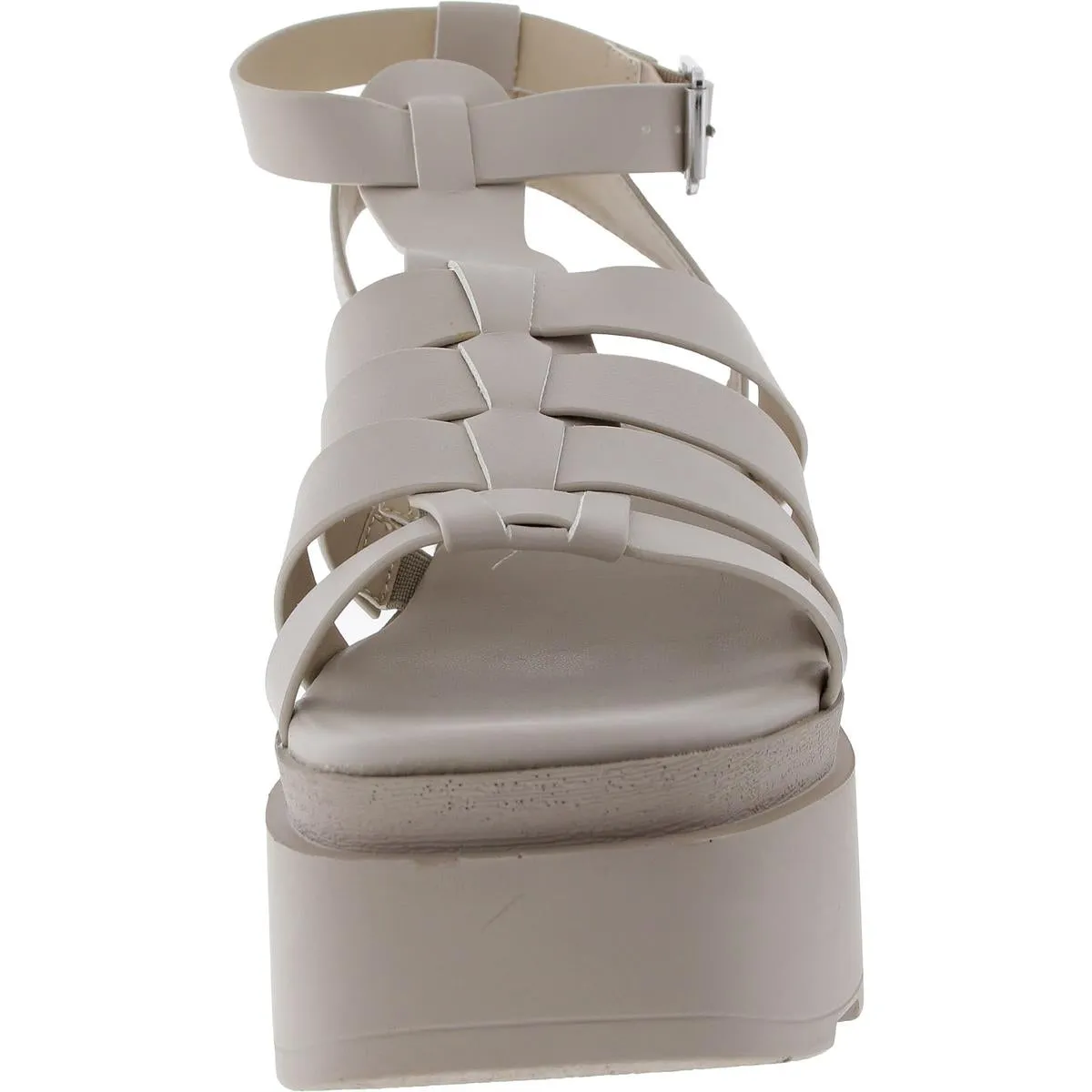 Same Womens Woven Faux Leather Platform Sandals