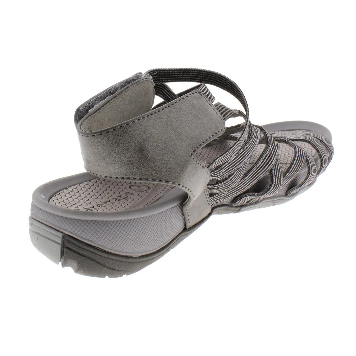 Sammie Womens Faux Trim Cushioned Flat Sandals