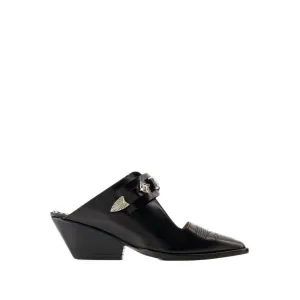 Sandals - Leather - Black